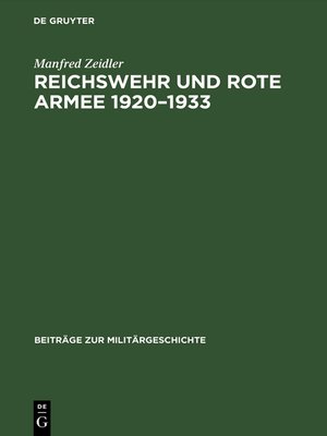 cover image of Reichswehr und Rote Armee 1920–1933